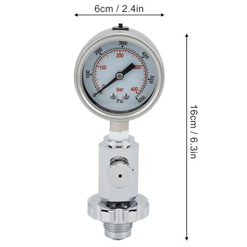 Scuba Diving Pressure Gauge 0‑400 Bar 0‑6000 PSI Compatible with DIN Valves, Features Easy Reading Dial, Durable Metallic and Rubber Construction, includes Quick and Accurate in Kuwait