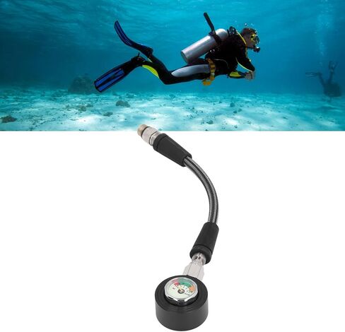 Diving Pressure Gauge, Scuba Diving Pressure Gauge, Luminous Submersible Pressure Gauge with High Pressure Hose for BCD in Saudi Arabia