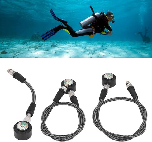Diving Pressure Gauge, Scuba Diving Pressure Gauge, Luminous Submersible Pressure Gauge with High Pressure Hose for BCD in Saudi Arabia