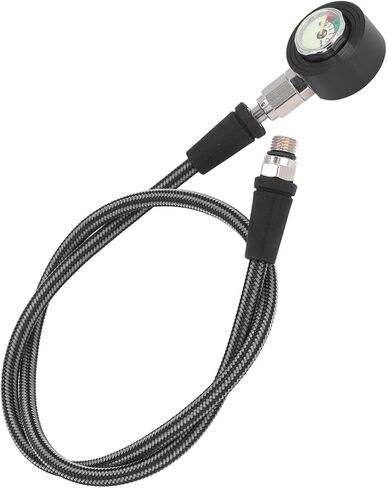 Fabater Diving Pressure Gauge, 360 Rotatable Metal Diving Pressure Gauge, Luminous Submersible Pressure with High Pressure Hose, Underwater Dive Equipment (80cm) in Saudi Arabia