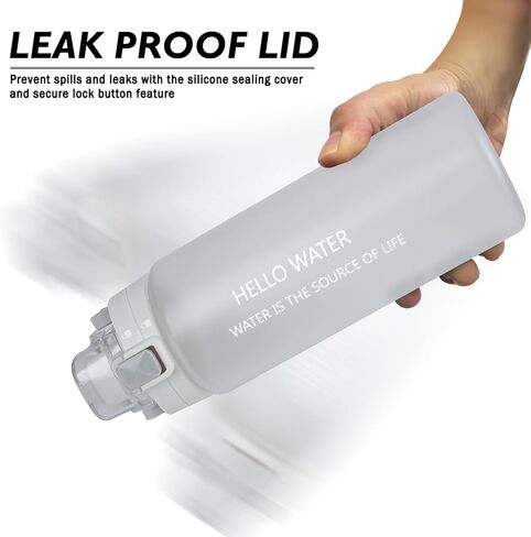 27oz Sports Water Bottle with Removable Filter, Motivational Water Bottle with Capacity Marker, Leakproof Drinking Water Bottle with Handle for Travel Fitness Gym Outdoor (White) in Saudi Arabia