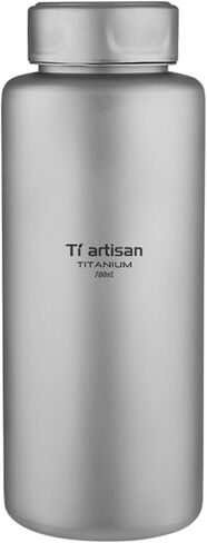 زجاجة مياه رياضية من التيتانيوم سعة 1000 مل، زجاجة تيتانيوم خفيفة للغاية ذات فم واسع ومضادة للتسرب للتخييم في الهواء الطلق والمشي لمسافات طويلة (1000 مل (33.82 أونصة سائلة)) in Kuwait