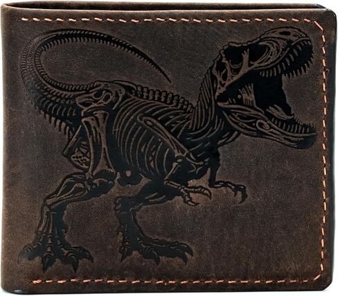 Genuine leather handcrafted wallet, bifold wallet with ID card slot, cool wallet for dad - Lion head in Kuwait