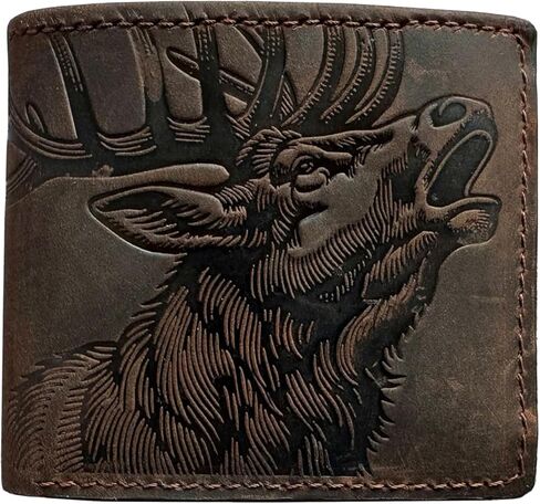 Genuine leather handcrafted wallet, bifold wallet with ID card slot, cool wallet for dad - Lion head in Kuwait