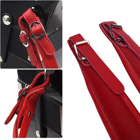 Accordion Strap, Adjustable Wear-Resistant Shoulder Belt for 16-120 Bass Accordion, Comfort Fit Strap for Musicians Performers(43 * 8 * 5cm-Red) in Kuwait