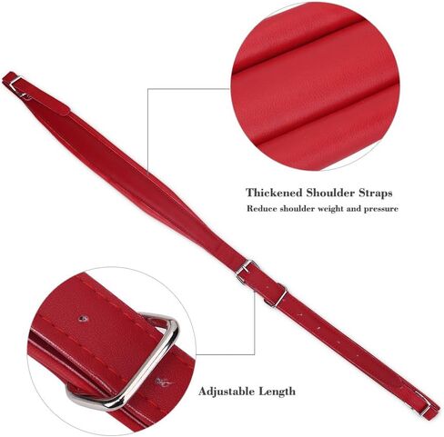 Accordion Strap, Adjustable Wear-Resistant Shoulder Belt for 16-120 Bass Accordion, Comfort Fit Strap for Musicians Performers(43 * 8 * 5cm-Red) in Kuwait