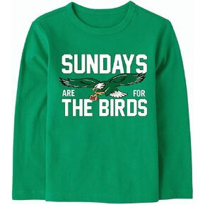 Football Shirt for Toddler Boy Girl Kids Game Day Outfit Bird Graphic Long Sleeve Tee Sports Season Sunday Team Fans Top in Saudi Arabia