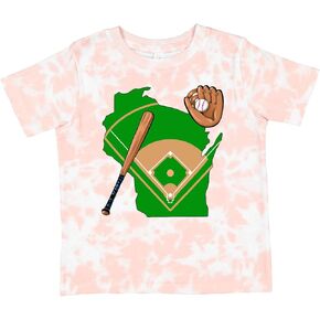 تي شيرت البيسبول إنكتاستيك ويسكونسن مع مضرب وقفاز للأطفال الصغار in Kuwait