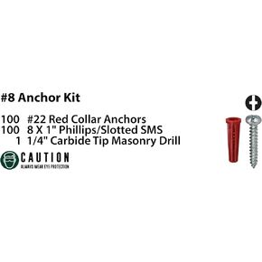 L.H. Dottie RD3 Anchor Kit, 8 by 1-Inch Length Screw, 22 Anchor, Red in Kuwait