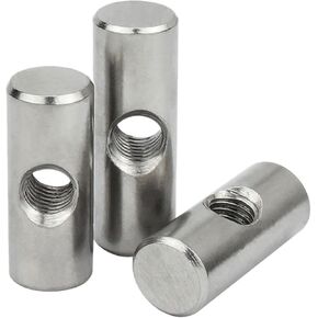 Barrel nut, 5PcsThread with Hole Cylindrical Positioning Pin Embedded Connection Nut Drilling M4 M5 M6(12mm (5Pcs),D8xM5) in Kuwait