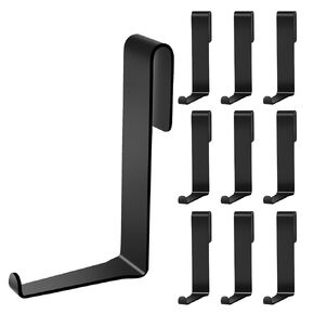 10 قطع من خطافات جدار الشبكة J من الفولاذ المقاوم للصدأ، خطاف J لرفوف الأسلاك، خطافات S شديدة التحمل معلقة لأدوات المطبخ والملاعق والمقالي والأواني والأواني وحقائب الملابس والأبراج وأدوات النباتات (أسود) in Kuwait