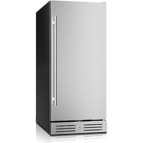 Yeego 24 Inch Beverage Refrigerator, 160-Can Beverage Cooler with Lock & Auto Defrost, Stainless Steel Indoor & Covered Outdoor Beverage Fridge, Freestanding or Under Counter for Beer, Soda & Wine in Kuwait