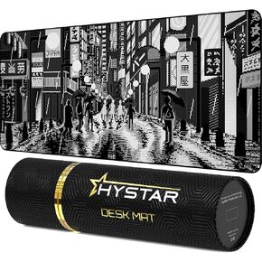 Hystar ممتدة ألعاب الماوس لوحة | XXL 36 "x 16" | سميك 5 ملم ، سطح مقاوم للماء ، نسيج البوليستر الناعم ، وقاعدة المطاط الطبيعية | الرجعية طوكيو (الوردي والطي) in Kuwait