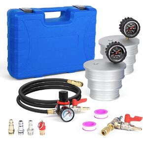 Boost Leak Tester Kit with Smoke Adapter Charge Air Cooler CAC Boost Leak Tester Solid 6061 Aluminum 3" 3.5" 4" Adapters Charge Air Cooler Tester Kit with 5FT Hose,for Tractors, Semi-Trucks Machinery in Kuwait