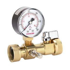 0-300psi Air Over Water Test Kit, 2" Dial Size, 1/4" NPT Lower Mount, with 3/4" Female Hose Tee Connection for Leak Detection and Pressure Testing,3-2-3% Accuracy in Kuwait