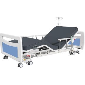 Premium Ultra Low 5 Functions Full Electric Hospital Bed,Adjustable Height ICU Medical Bed for Home Use with Advanced Germany Motor,Waterproof Mattress,Locking Casters,IV Pole,550LBS Loading in Saudi Arabia