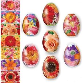 Pysanky Eggs - Egg Wraps - Easter Eggs - Heat Shrink Sleeve - Flower Wreath in Kuwait