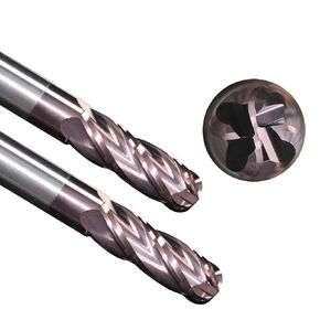Tools Carbide Ball End Mill Bits, 4 Flutes TISIN Coating, Cutting for Alloy Steel, Hardened Steel Stainless Steel, 1/4" Shank,(1/4-2.5" 2pcs) in Kuwait