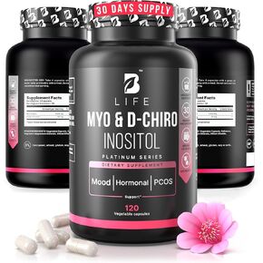 Myo-Inositol & D-Chiro Inositol 40:1 for Women | Inositol Supplement for Women | Hormone Balance, Fertility & Cycle | Vitamin B8, Insulin & Flo Ovarian Support | 120 Caps in Kuwait