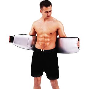 حزام تدريب لتشذيب الخصر والعرق، حزام تنحيف البطن، حزام ساونا للتنحيف للنساء والرجال، الجزء السفلي من دهون البطن مقاس كبير in Kuwait
