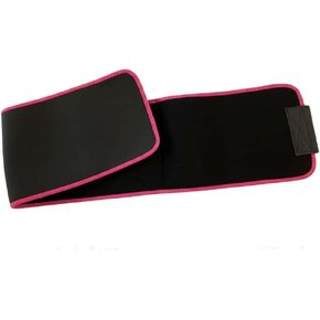 Macco Unisex Sauna Waist Trimmer Belt for Ab Training & Toning – Sweat Wrap for Stomach, Lower Back Support, Slimming Exercise Belt – Adjustable 42" x 8" (Black with Pink Trim) in Kuwait