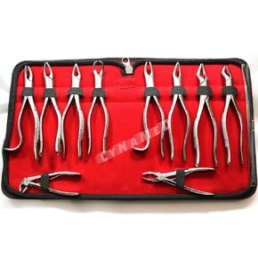 Set of 10 Each German Stainless Oral Dental Extraction EXTRACTING Forceps Dental Instruments CYNAMED Brand in Kuwait