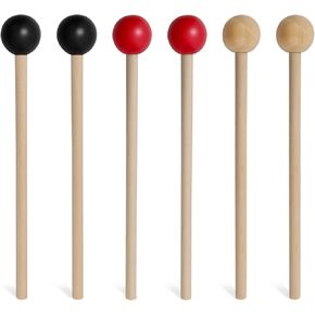 6 قطعة من أعواد قرع الخشب مطارق خشبية صغيرة للطبول الصغيرة إكسيليفون غلوكنسبيل أجراس الرنين in Kuwait