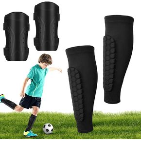 4 PCS Toddler Soccer Shin Guards, Soccer Shin Guards Shin Pads, Calf Compression Sleeve with Honeycomb Pads for Kids Youth Adult for Football Taekwondo Baseball Protective Gear in Kuwait