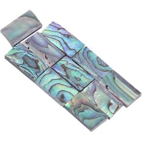 WALFRONT 10PCS Abalone Shell Inlay Colorful Abalone Strips for Guitar Inlay and DIY Polished On One Side and Real Shell Holes On Back 13mm*8mm*2mm in Kuwait