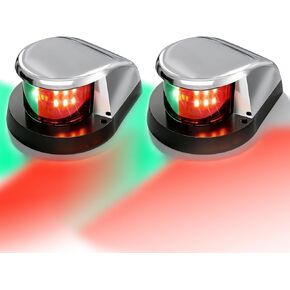 أضواء الملاحة بالقارب، LED البحرية باللونين الأحمر والأخضر، مقاومة للماء IP65، متوافقة مع 12 فولت مع العائم، Skiff، اليخوت، المراكب الشراعية، قوارب الصيد، القوارب السريعة، والقوارب الصغيرة (حزمة فضية واحدة) in Kuwait