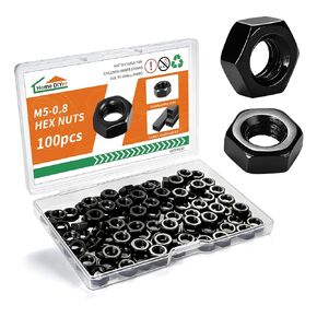 M6-1.0 Hex Nuts 100PCS, Carbon Steel Grade 8.8 Black Oxide, Metric M6 Hex Nut Kit, Small Hex Nuts for DIY Repair & Fastening-Home DIYer in Saudi Arabia