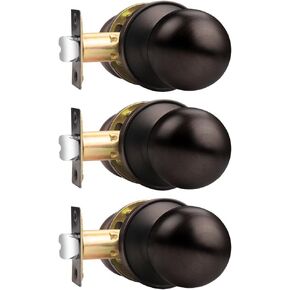 Probrico Round Brushed Nickel Passage Door Knobs Interior Door Handles for Hallway Closet, Keyless Passage Door Lock, 10Pack in Kuwait