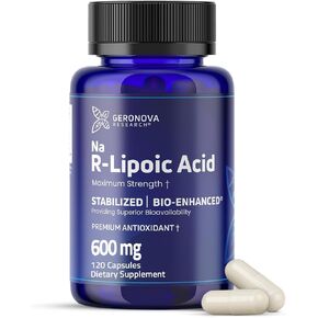 Bio-Enhanced R-Lipoic Acid, 600 mg Capsules - 2 Month Supply - Stabilized R Alpha Lipoic Acid with Enhanced Absorption - R Lipoic Acid Supplement - 120 Count in Kuwait