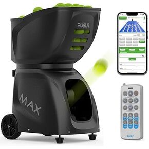 PT-Max C Tennis & Padel Ball Machine with APP & Remote, 35 Landing Points, 12 Modes, 6-Level Topspin/Backspin, 120+ Balls, 5–7H Battery, for Intermediate & Advanced Players in Kuwait