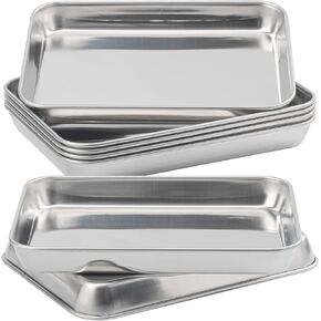 7 Pack Rectangle Stainless Steel Surgical Tray, 9 x 6.7 Inch Surgical Tray, Stainless Steel Medical Trays for Lab Instruments Organizer, Lab, Tattoo, Dental in Kuwait