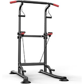 قضيب سحب باور تاور قائم بذاته مع أشرطة مقاومة، محطة غمس من سبائك الصلب شديدة التحمل بوزن 350 رطل لتدريبات القوة في صالة الألعاب الرياضية المنزلية، معدات تمرين بارتفاع قابل للتعديل in Kuwait