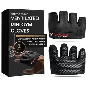 FITNESS FORCE Workout Gloves for Men & Women Partial Weight Lifting Non-Slip Gym Gloves, Lifting Grip for Calluses Guard Fingerless Exercise Gloves with Full Palm Protection in Kuwait