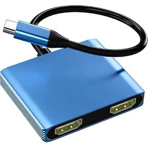 USB C إلى محول HDMI المزدوج 4K@60Hz ، النوع C إلى Flitter HDMI للعرض الموسع ، محول الشاشة المزدوج لجهاز الكمبيوتر المحمول ، Thunderbolt 4/3 متوافق مع MacBook ، Dell XPS 13/15 ، HP ، (MAC OS MODLE MIND) in Kuwait