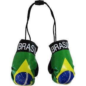 Brazil (Brasil) - Novelty Mini Boxing Gloves with Black Snap Connection in Kuwait