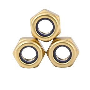M4 M5 M6 Copper Hex Self-Locking Locknut Brass Hex Nylon Insert Lock Nut Self-Locking Locknut 5pcs/10pcs/20pcs Hexagon Nuts(10PCS,M4) in Kuwait