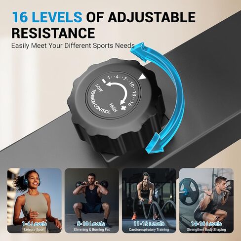 آلة تمرين بيضاوية الشكل من THERUN، آلة بيضاوية مغناطيسية فائقة الهدوء للمنزل، آلات تدريب بيضاوية الشكل بحجم 15.3 بوصة مع 16 مستوى مقاومة، دولاب الموازنة 17.6 رطل in Kuwait