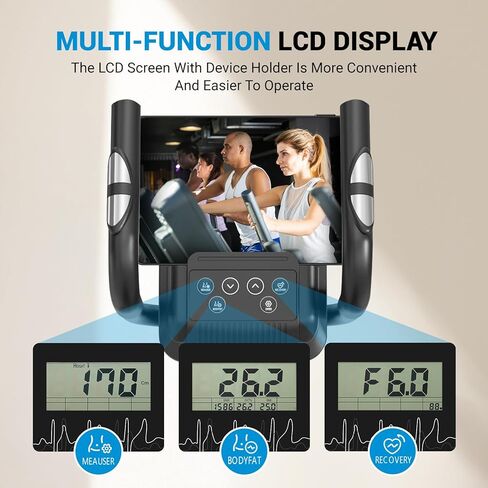 آلة تمرين بيضاوية الشكل من THERUN، آلة بيضاوية مغناطيسية فائقة الهدوء للمنزل، آلات تدريب بيضاوية الشكل بحجم 15.3 بوصة مع 16 مستوى مقاومة، دولاب الموازنة 17.6 رطل in Kuwait