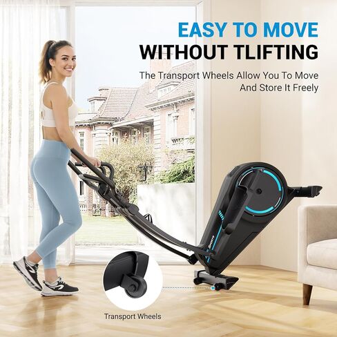 آلة تمرين بيضاوية الشكل من THERUN، آلة بيضاوية مغناطيسية فائقة الهدوء للمنزل، آلات تدريب بيضاوية الشكل بحجم 15.3 بوصة مع 16 مستوى مقاومة، دولاب الموازنة 17.6 رطل in Kuwait