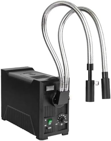 Fiber Optic Microscope Illuminators with Dual Gooseneck LED Lights, Wavelength Range 570-900 NM, Adjustable Aperture for Scientific in Kuwait