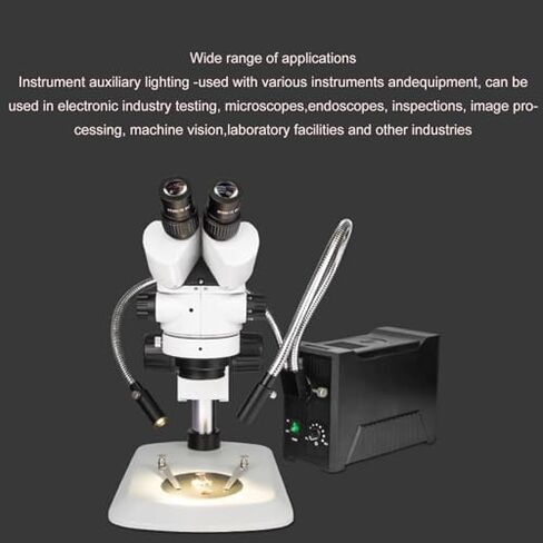 Fiber Optic Microscope Illuminators with Dual Gooseneck LED Lights, Wavelength Range 570-900 NM, Adjustable Aperture for Scientific in Kuwait