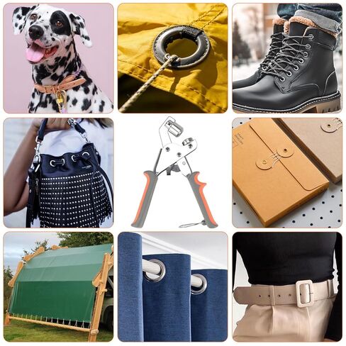 Heavy Duty Grommet Tool Kit 1/2’’1/4’’3/8’’Multi-Size Hole Punch with 600 PCS Metal Grommets Eyelet Set for Canvas Tarp Leather Curtain and DIY Repair in Saudi Arabia