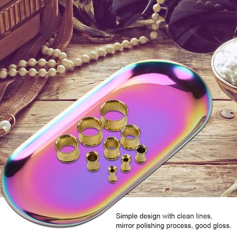 Fdit Nordic Storage Tray Cosmetics Jewelry Stainless Steel Cake Plate for Home Kitchen(Rainbow S) in Saudi Arabia