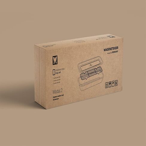 صينية تحضير وتخزين من الفولاذ المقاوم للصدأ - صينية تنظيم مطبخ عميقة بغطاء - مقلاة طعام SUS304 لإعداد الوجبات والتقديم والتنقيع والتجميد والخبز وتنظيم الأدراج - متينة وصحية in Kuwait