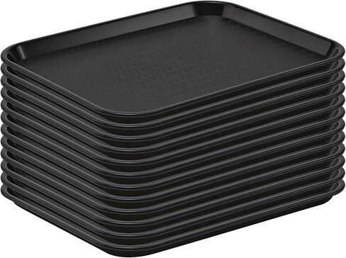 29A-135 صواني طعام سريعة بلاستيكية سوداء، 14 بوصة × 18 بوصة، علبة مكونة من 12 قطعة in Kuwait