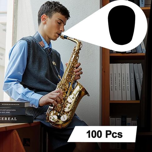 100 Pcs 0.8mm Thick Saxophone & Clarinet Mouthpiece Cushion, Alto/Tenor Sax & Clarinet Mouthpiece Patches Pads Cushions, Oval Thick Rubber Strong Adhesive for Beginners Musicians in Saudi Arabia